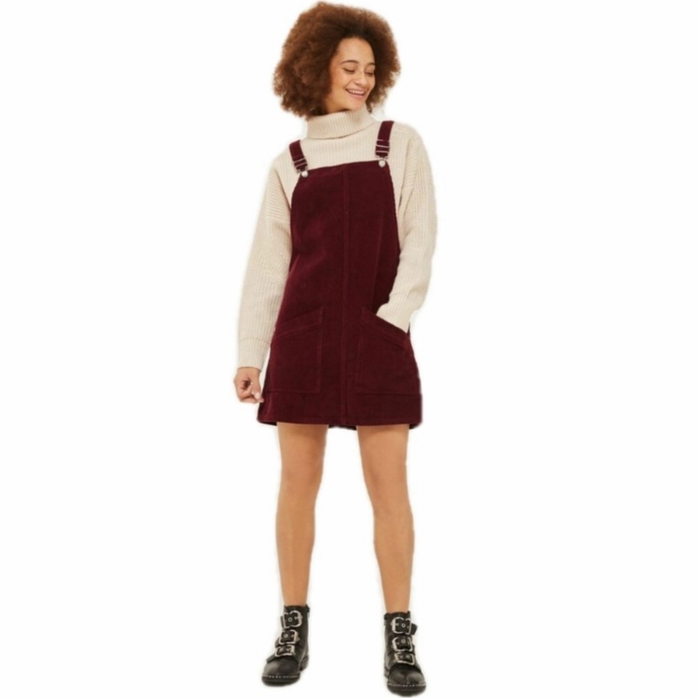 Topshop Corduroy Overall Dress